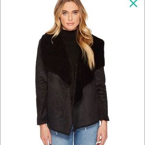 BB Dakota Black suede and furry jacket